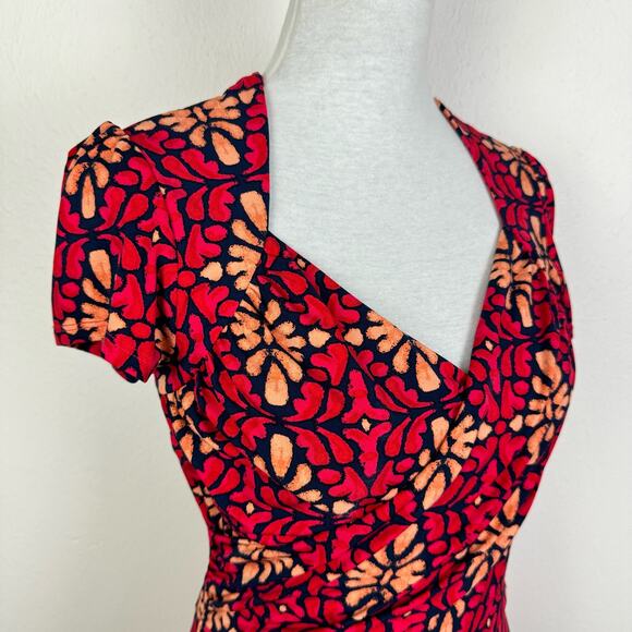 Leota Lula | Stitch Fix Terazzo Print Sweetheart Fit & Flare Faux Wrap Dress - Picture 5 of 8